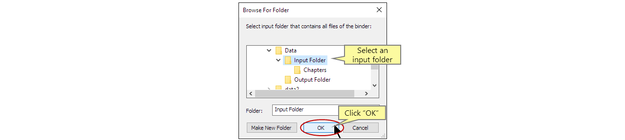 Select a project folder